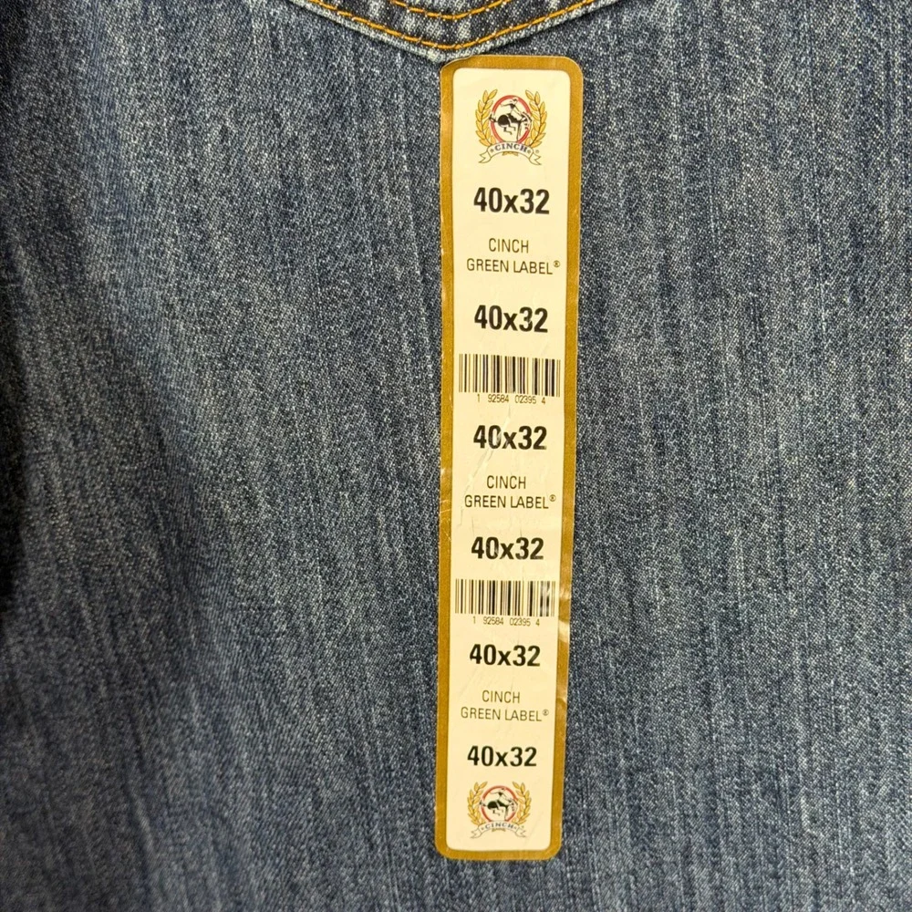 Cinch Green Label Jeans Mens 40x32‎ Blue Denim Relaxed Fit Tapered Leg Western